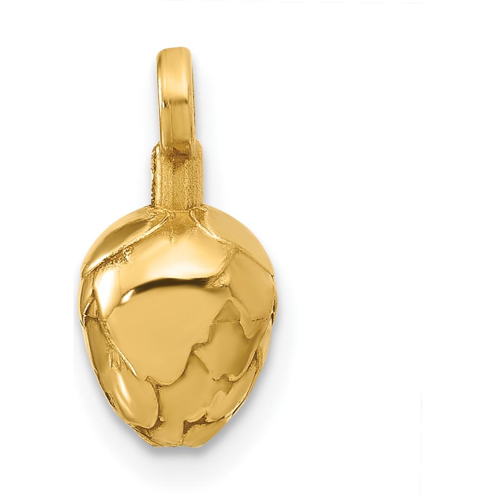 14K Yellow Gold Polished Artichoke Charm Pendant with 3.69mm Bail by Oro Pregiato