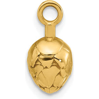 14K Yellow Gold Polished Artichoke Charm Pendant with 3.69mm Bail by Oro Pregiato