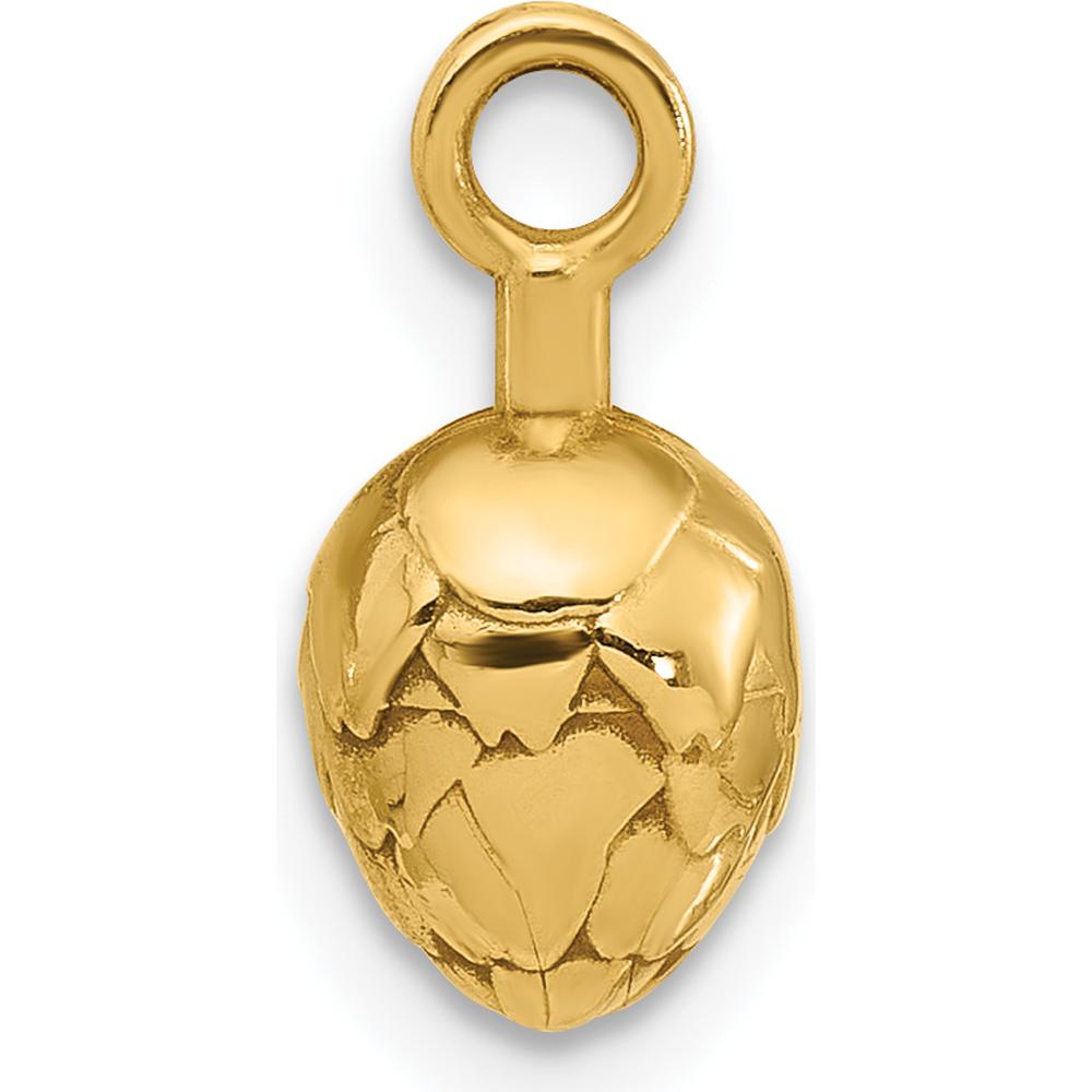 14K Yellow Gold Polished Artichoke Charm Pendant with 3.69mm Bail by Oro Pregiato