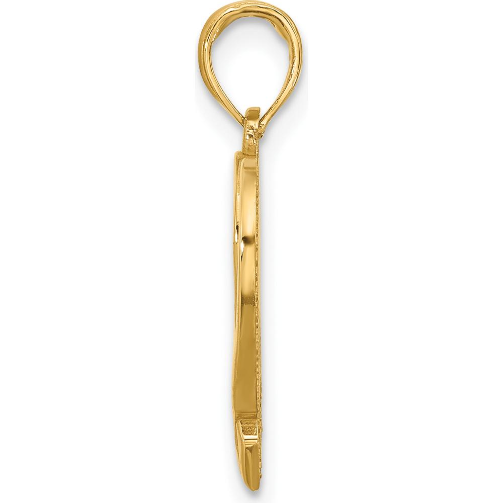 14K Yellow Gold Polished Awareness Ribbon Heart Pendant - Meaningful Symbol of Strength and Love by Oro Pregiato