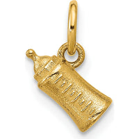 14K Yellow Gold Polished Baby Bottle Pendant - 9mm Length by Oro Pregiato