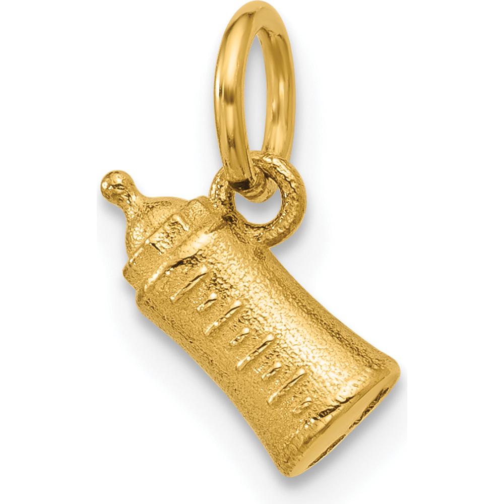 14K Yellow Gold Polished Baby Bottle Pendant - 9mm Length by Oro Pregiato