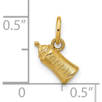 14K Yellow Gold Polished Baby Bottle Pendant - 9mm Length by Oro Pregiato