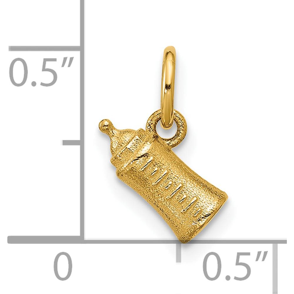 14K Yellow Gold Polished Baby Bottle Pendant - 9mm Length by Oro Pregiato