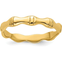 14K Yellow Gold Polished Bamboo Fashion Band Ring by 0