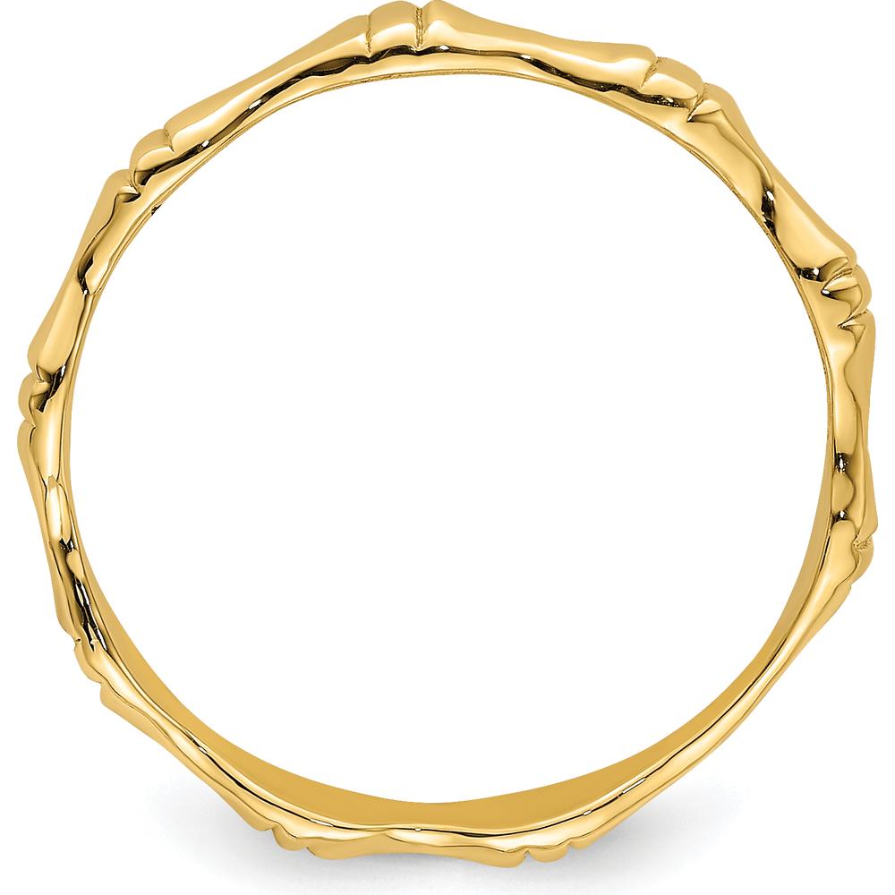14K Yellow Gold Polished Bamboo Fashion Band Ring by 0