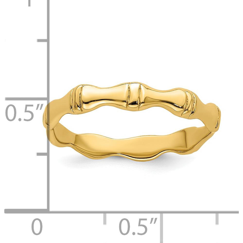 14K Yellow Gold Polished Bamboo Fashion Band Ring by 0
