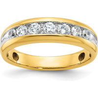 14K Yellow Gold Polished Band with 1/2 Carat AA Quality Round Diamonds by IBGoodman