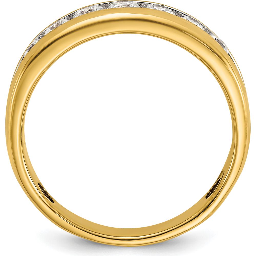 14K Yellow Gold Polished Band with 1/2 Carat AA Quality Round Diamonds by IBGoodman