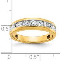 14K Yellow Gold Polished Band with 1/2 Carat AA Quality Round Diamonds by IBGoodman