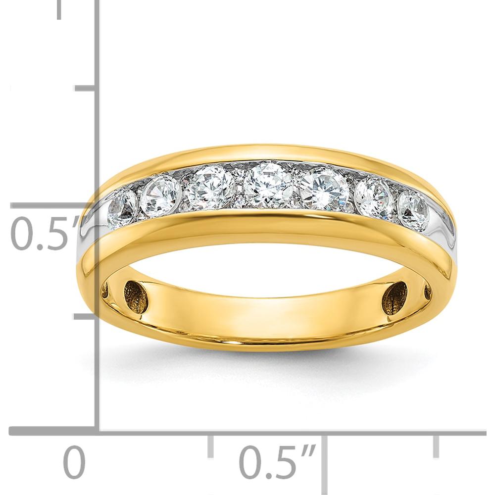 14K Yellow Gold Polished Band with 1/2 Carat AA Quality Round Diamonds by IBGoodman