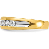 14K Yellow Gold Polished Band with 1/2 Carat AA Quality Round Diamonds by IBGoodman