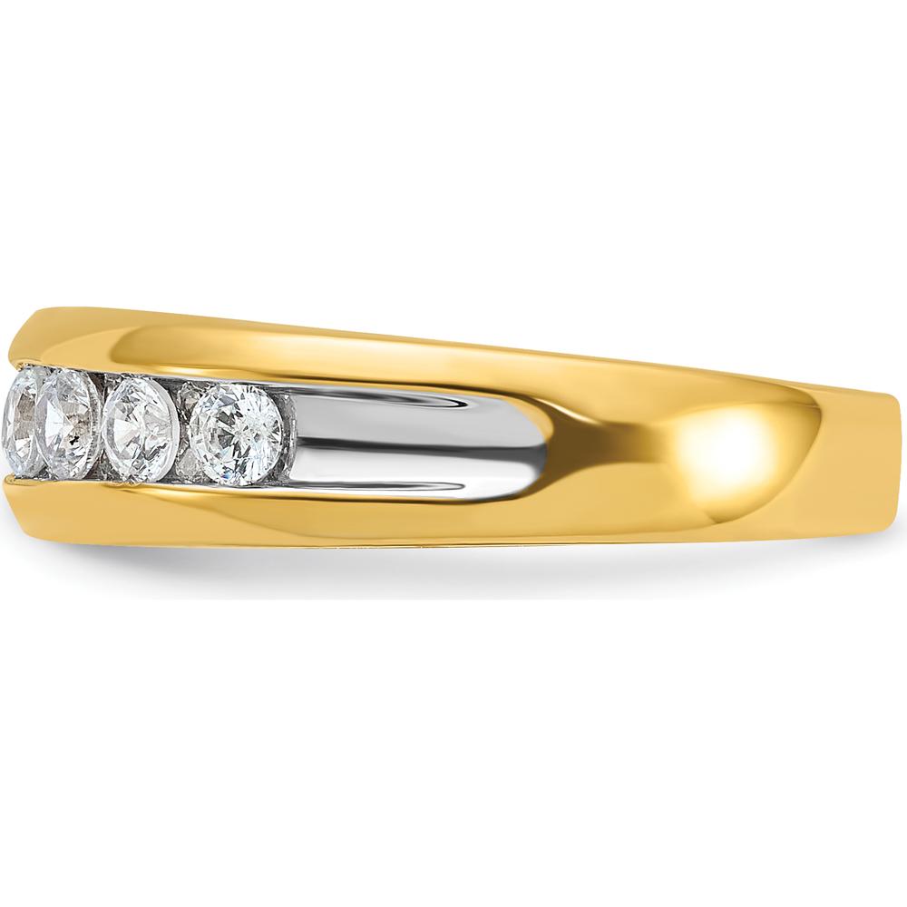 14K Yellow Gold Polished Band with 1/2 Carat AA Quality Round Diamonds by IBGoodman