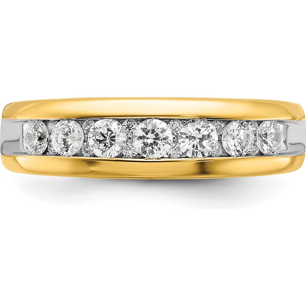 14K Yellow Gold Polished Band with 1/2 Carat AA Quality Round Diamonds by IBGoodman