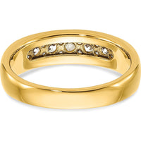14K Yellow Gold Polished Band with 1/2 Carat AA Quality Round Diamonds by IBGoodman