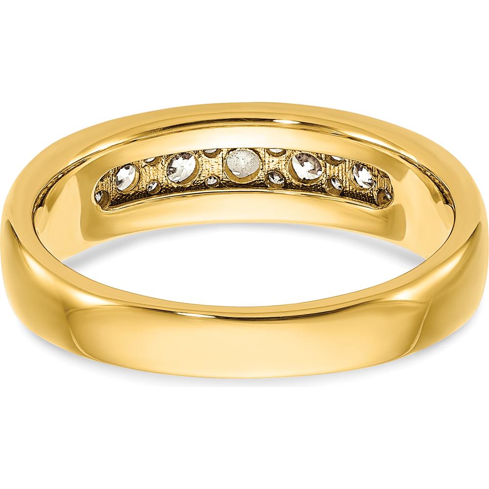 14K Yellow Gold Polished Band with 1/2 Carat AA Quality Round Diamonds by IBGoodman
