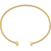 14K Yellow Gold Polished Bar Cuff Bangle Bracelet - 7", 2mm Width by Oro Pregiato