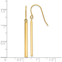 14K Yellow Gold Polished Bar Dangle Earrings - 41.3mm Length by Oro Pregiato