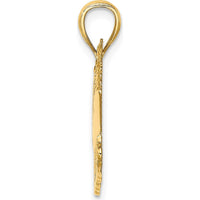 14K Yellow Gold Polished BARBADOS Cruise Ship Charm with Detailed Nautical Design by Oro Pregiato