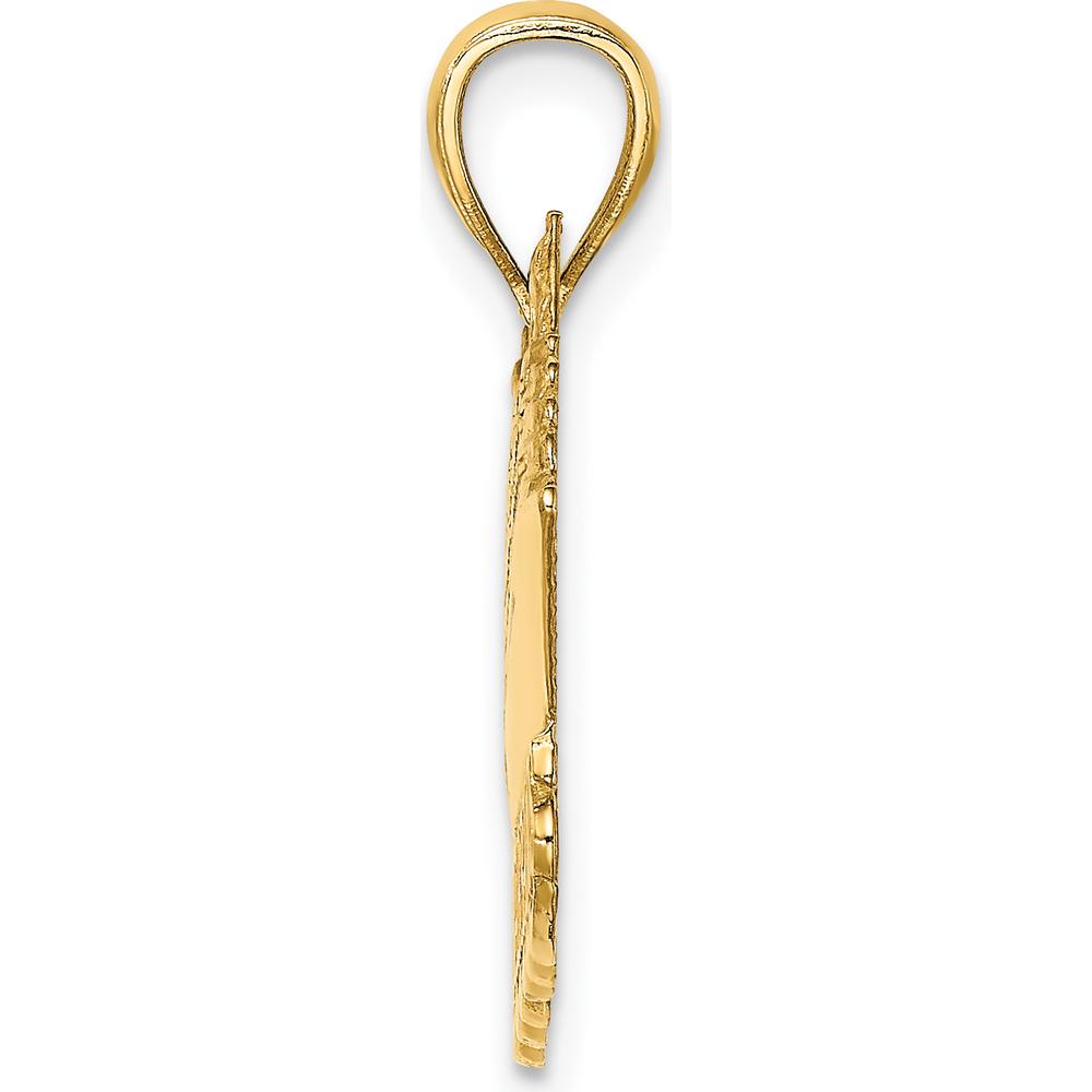 14K Yellow Gold Polished BARBADOS Cruise Ship Charm with Detailed Nautical Design by Oro Pregiato