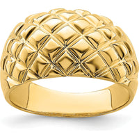 14K Yellow Gold Polished Basket Weave Domed Fashion Ring by 0