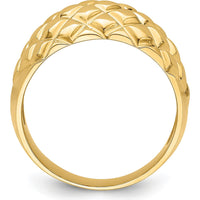 14K Yellow Gold Polished Basket Weave Domed Fashion Ring by 0