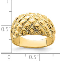 14K Yellow Gold Polished Basket Weave Domed Fashion Ring by 0