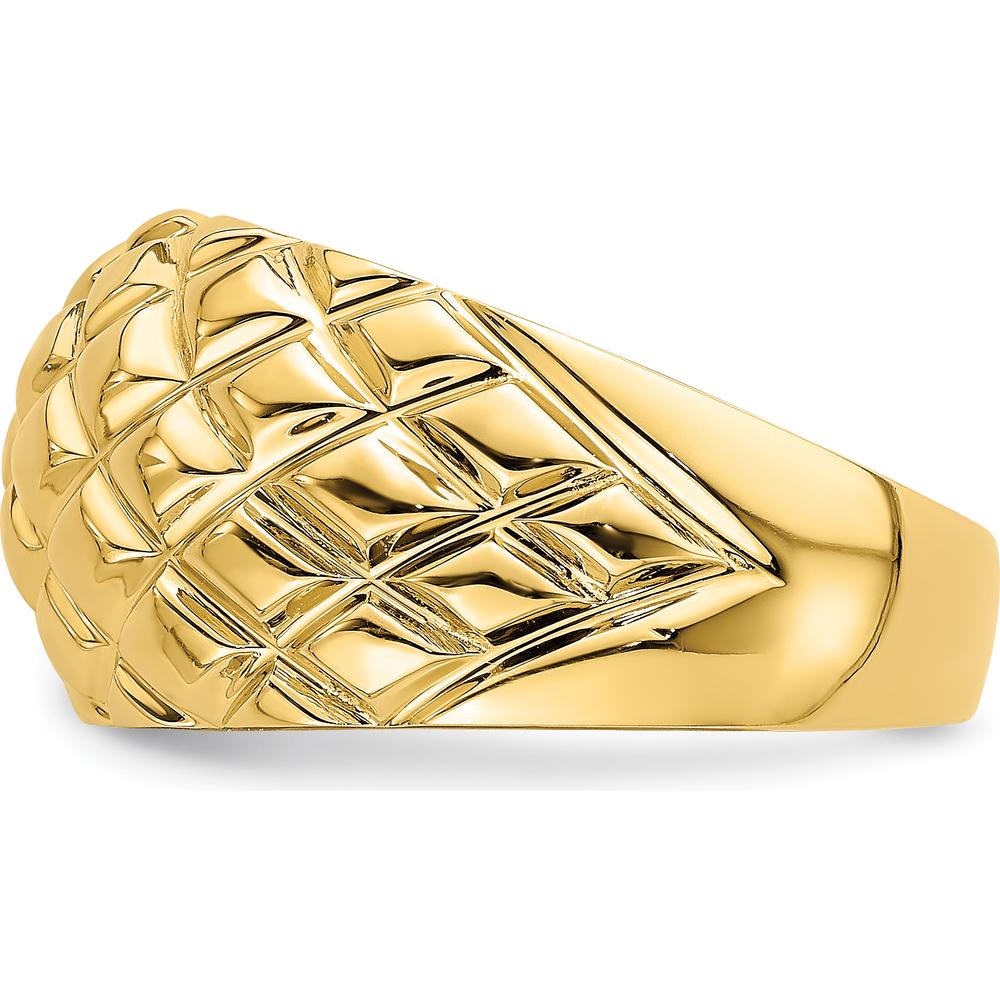 14K Yellow Gold Polished Basket Weave Domed Fashion Ring by 0