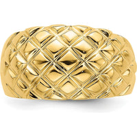 14K Yellow Gold Polished Basket Weave Domed Fashion Ring by 0