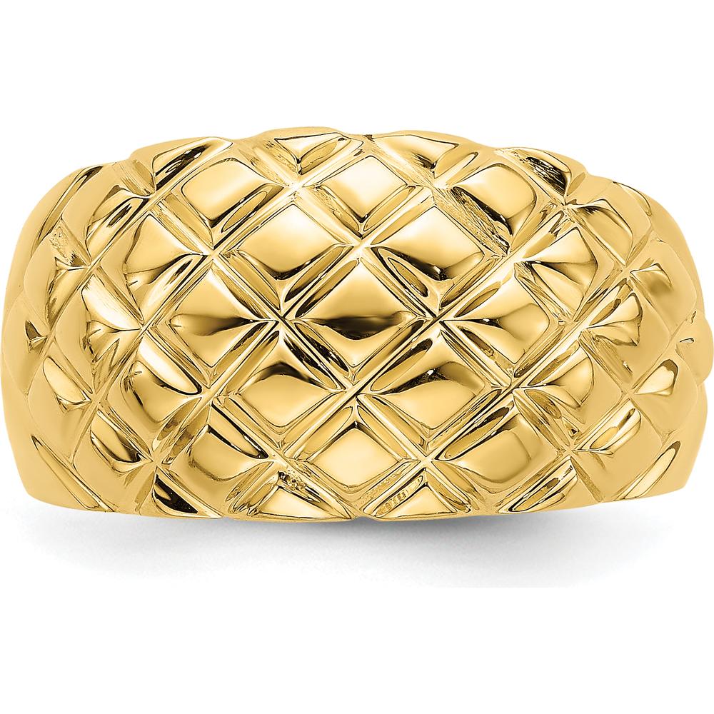 14K Yellow Gold Polished Basket Weave Domed Fashion Ring by 0