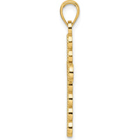 14K Yellow Gold Polished Beaded Circles Cross Pendant - 34.5mm in Length by Oro Pregiato