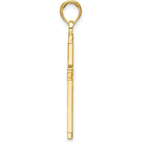 14K Yellow Gold Polished Beaded Cross Pendant - 34mm Length by Oro Pregiato