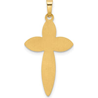 14K Yellow Gold Polished Beaded Edge Passion Cross Pendant by Oro Pregiato