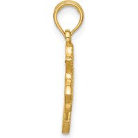14K Yellow Gold Polished Beaded Fleur de Lis Cross Pendant - 21.2mm Length by Oro Pregiato