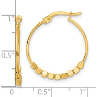 14K Yellow Gold Polished Beads Large Hoop Earrings - Classic Luxury by 0