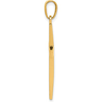 14K Yellow Gold Polished Beveled Cross Charm - 36mm Length by Oro Pregiato