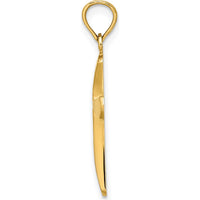 14K Yellow Gold Polished Beveled Cross Charm with Round Tips - 24.5mm Length by Oro Pregiato