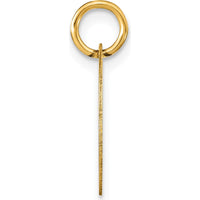 14K Yellow Gold Polished Black Enamel Letter A Initial Disk Charm by Oro Pregiato