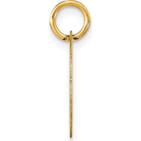 14K Yellow Gold Polished Black Enamel Letter B Initial Disk Charm - Medium Size by Oro Pregiato