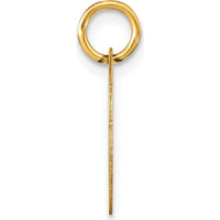 14K Yellow Gold Polished Black Enamel Letter C Initial Disk Charm - 15.24mm Diameter by Oro Pregiato
