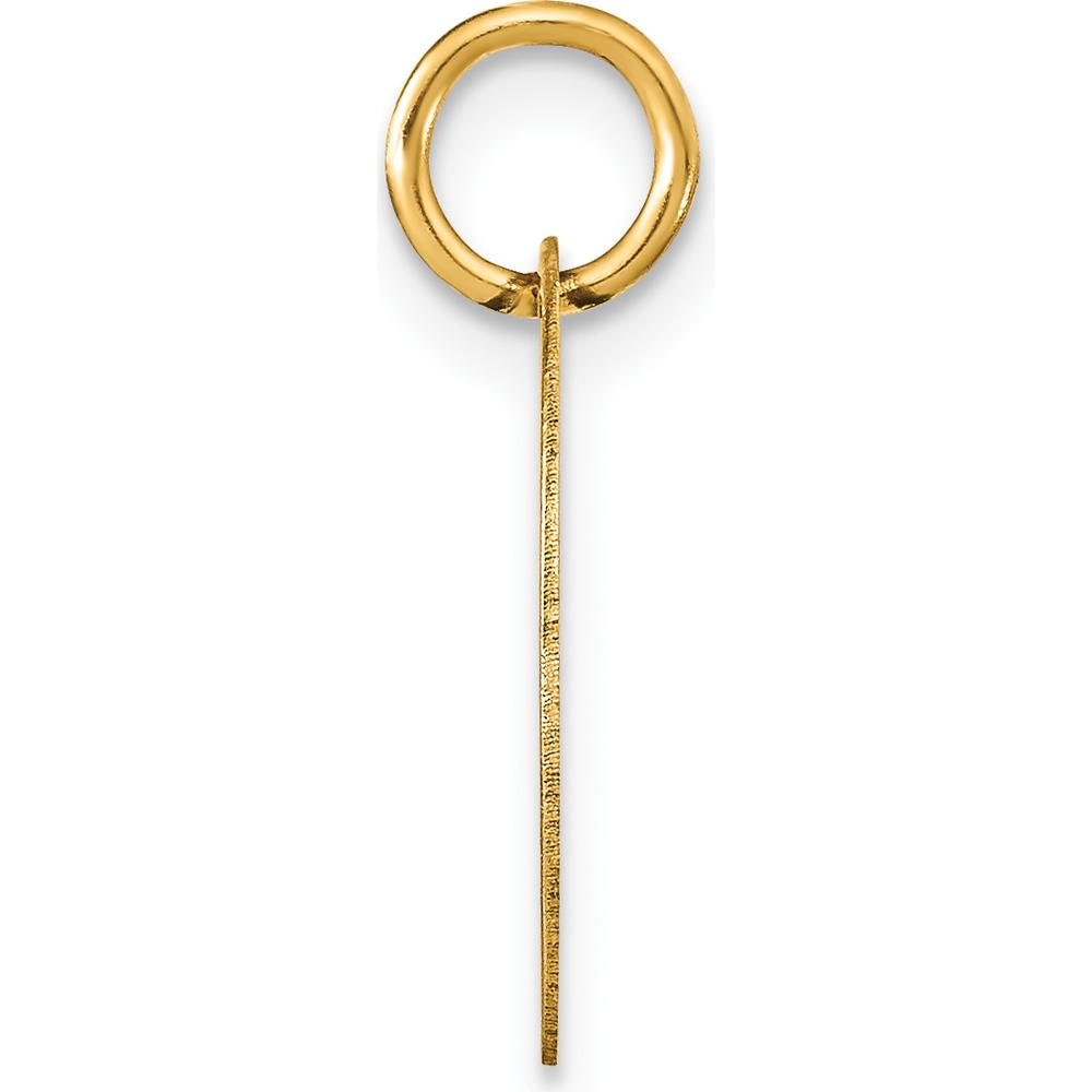 14K Yellow Gold Polished Black Enamel Letter C Initial Disk Charm - 15.24mm Diameter by Oro Pregiato