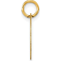 14K Yellow Gold Polished Black Enamel Letter D Initial Disk Charm by Oro Pregiato