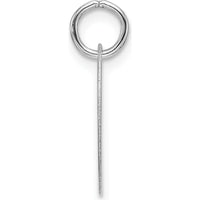 14K Yellow Gold Polished Black Enamel Letter W Initial Disk Charm - 15.24mm by Oro Pregiato