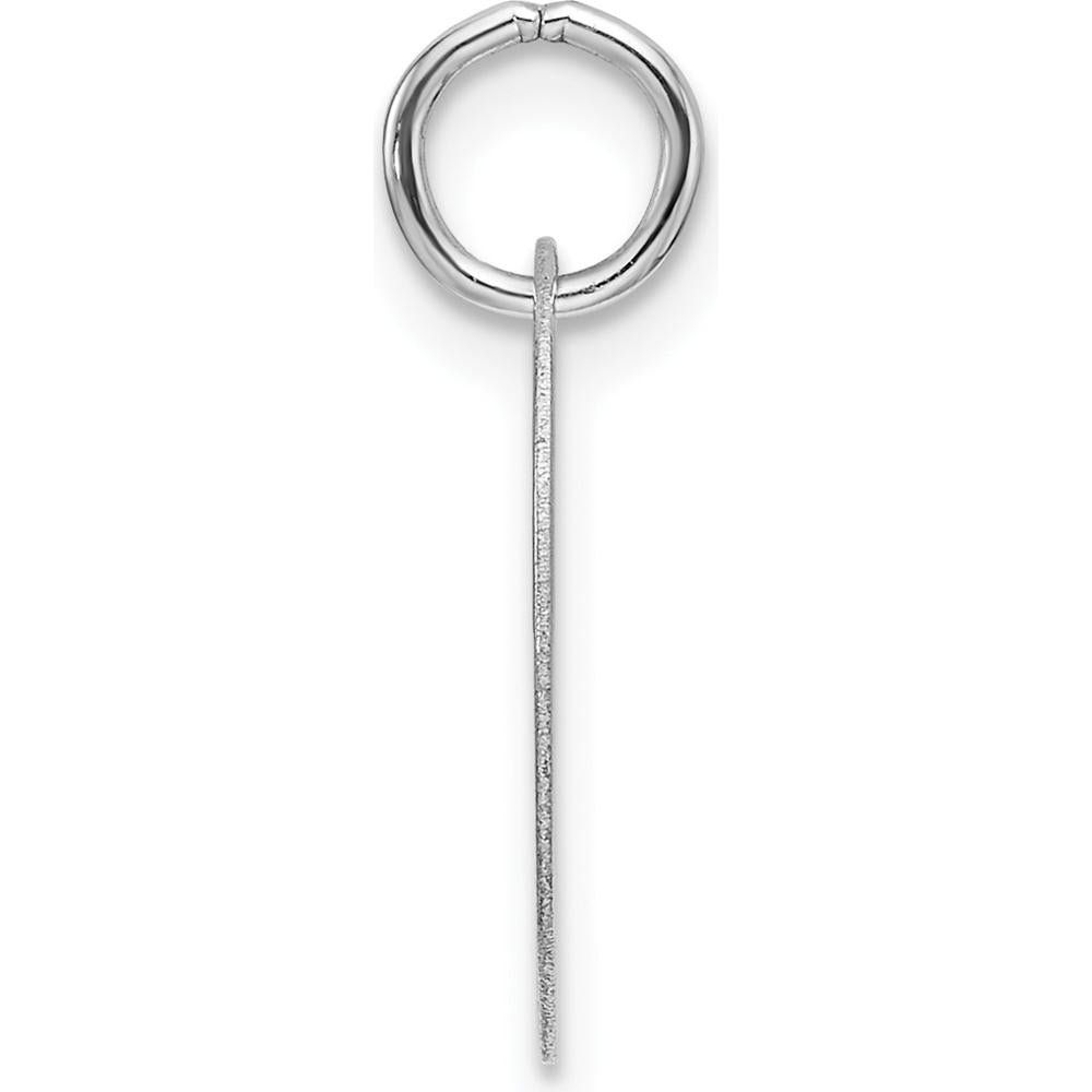 14K Yellow Gold Polished Black Enamel Letter W Initial Disk Charm - 15.24mm by Oro Pregiato