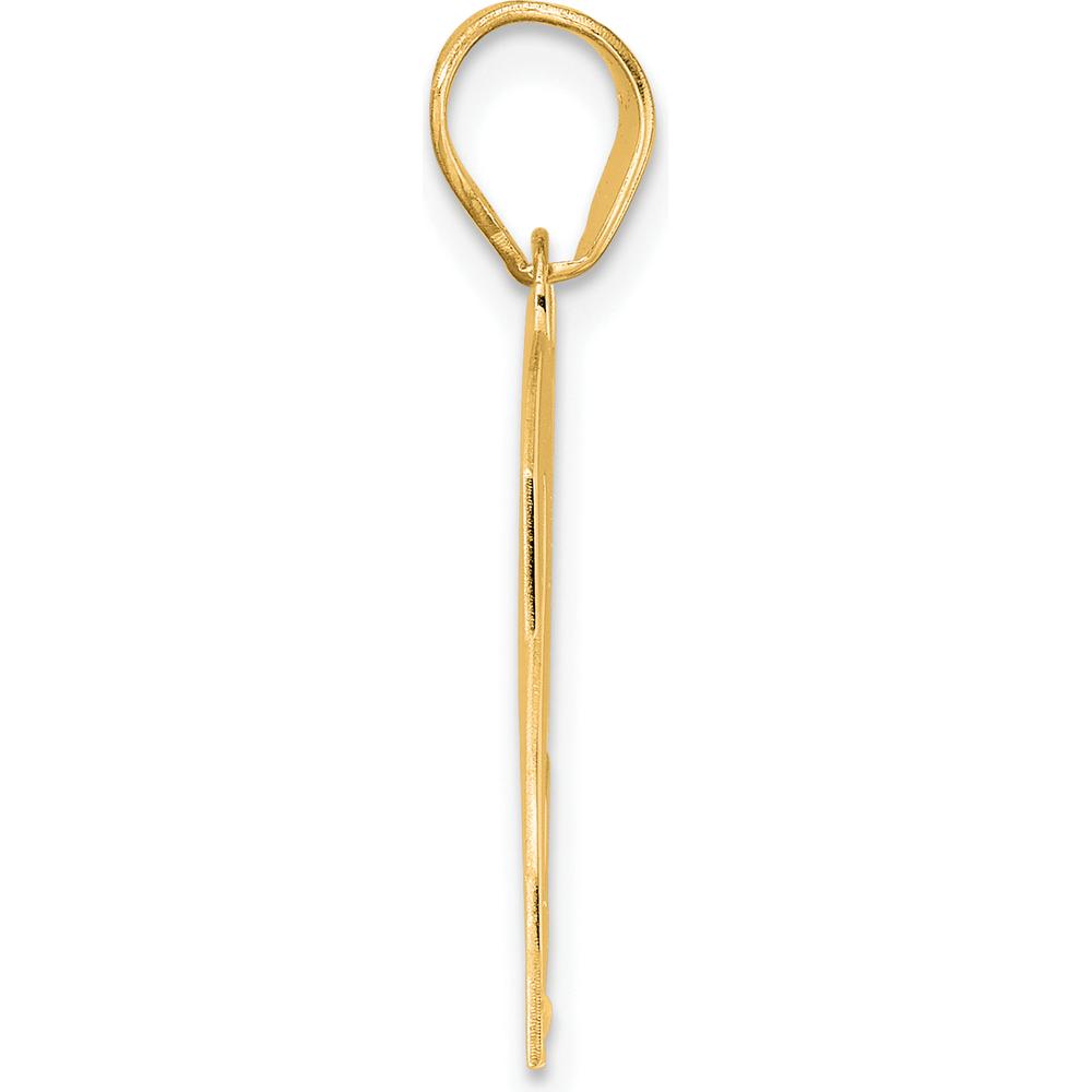14K Yellow Gold Polished Block Number 23 Pendant - Laser Cut Design by Oro Pregiato