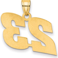 14K Yellow Gold Polished Block Number 23 Pendant - Laser Cut Design by Oro Pregiato