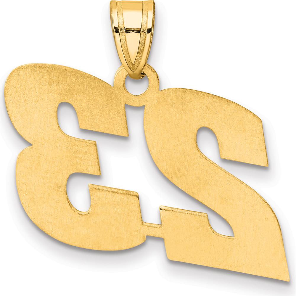 14K Yellow Gold Polished Block Number 23 Pendant - Laser Cut Design by Oro Pregiato