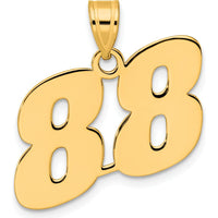 14K Yellow Gold Polished Block Number 88 Pendant by Oro Pregiato