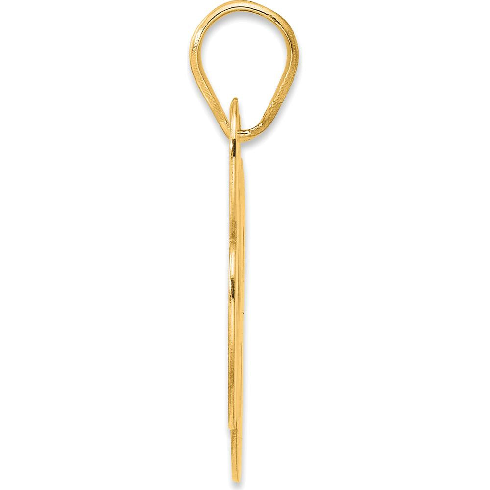 14K Yellow Gold Polished Block Number 88 Pendant by Oro Pregiato