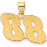 14K Yellow Gold Polished Block Number 88 Pendant by Oro Pregiato